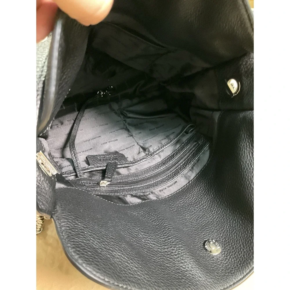 Michael Kors Astor Silver Studded Black Leather Large Hobo